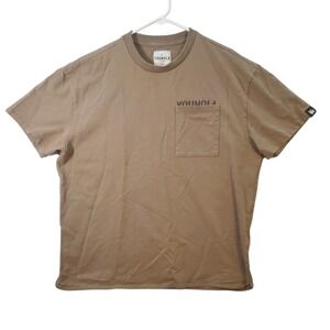 YoungLA Mens Los Angeles Graphic Pocket T-Shirt Brown Tan Size M Relaxed Fit Tee